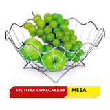 Fruteira De Mesa Copacabana Redonda Cromada Niquelart Cor Aço Cromada
