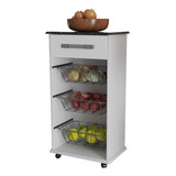 Fruteira Grecia Plus Com Rodinhas Multiuso Com Gaveta 3 Cesto Prateleira Para Frutas Suporte Para Bebedouro De Agua Cor Branco Tampo Tipo Marmore Em Mdp Bazar Info Home