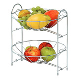 Fruteira Mesa Dupla Desmontável Cromada 30cm