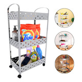 Fruteira Organizador Inox Com 3 Andares Para Cozinha Moderna