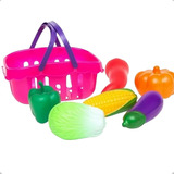 Frutinhas De Brinquedo Cesta Com 7 Peças Frutas E Legumes