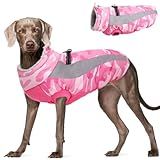 FUAMEY Jaqueta Quente Para Cães Casaco De Inverno Para Cães Com Arnês Para Clima Frio Colete Quente Para Animais De Estimação Roupas De Inverno Impermeável à Prova De Vento Para Cães Com Zíper