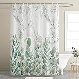 FUDLUYO Cortina De Chuveiro Floral Boho Para Banheiro Decoração De Banheiro Abstrata Moderna Chique Cortinas De Chuveiro De Tecido Estilo Boêmio Vintage 72 X 72 Folhas De Eucalipto