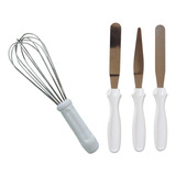 Fue Fouet Profissional Inox Kit 3 Espátulas Promoção