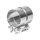 Fugedox Braçadeira De Exaustão De Junta De Regaço De 5 Cm Acoplador De Manga De Braçadeira De Tubo De Exaustão De Junta De Extremidade Ajustável Para Conexão De Tubo De Escape De Aço Inoxidável