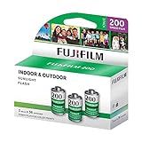 Fujifilm Fujicolor 200 Cor Negativa Filme ISO 200  35mm Tamanho  36 Exposição  CA 36 3 Pack