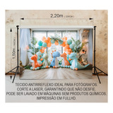 Fundo Fotográfico Cenário Smash Newborn Dinossauro Crianças Cor Colorido Desenho Impresso Dino Baby Ffh83