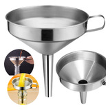 Funil Aço Inox Grande 16x14 Cm Alça Garrafas Óleo Multiuso