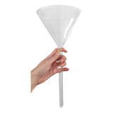 Funil Analítico Liso De Vidro 150 Mm Haste Longa Cap 500ml