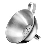 Funil Com Peneira Coador Removivel Inox 11 Cm Profissional