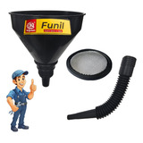 Funil Plástico Bico Flexível Filtro Troca Óleo Combustível