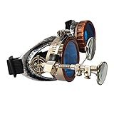 Funky Steampunk Óculos Photo Prop Ocular Lupa Punk Lentes Coloridas Traje Gótico Moda Masculi Óculos Para Cosplay Festa De Azul