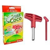 Fura Coco Furador Perfurador Manual De Coco Verde Abridor Em Inox Prático E Fácil