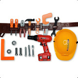Furadeira De Brinquedo Kit Cinto C Ferramentas Construção