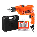 Furadeira De Impacto 10mm Black decker Modelo Tm500kb9 Furadeira Profissional Com 9 Brocas E Maleta De Ferramentas Potência 550w 220v