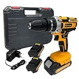 Furadeira De Parafusaadeira Parafusaadeira E Furadeira Portatil Sem Fio Impacto Baterias 36V 2 Bateria 110V-220V FBA