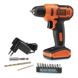 Furadeira E Parafusadeira 10mm Sem Fio Black Decker Modelo Ld12sp Com Estojo De Plástico Parafusadeira A Bateria Kit Com 13 Acessórios 1 Bateria 1 Carregador Bivolt
