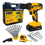 Furadeira Parafusadeira Bateria 12v Pfv012 Kit 24 Pçs Vonder