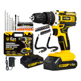 Furadeira Parafusadeira Bivolt 21v 2 Baterias C Acessórios