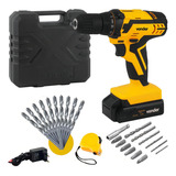 Furadeira Parafusadeira Com Kit Brocas Bits E Trena Vonder Pfv 012