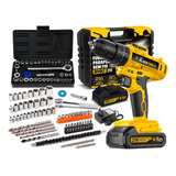 Furadeira Parafusadeira De Impacto 2 Baterias 21v 3 8 Tb21pz Com Jogo De Soquetes 40 Peças The Black Tools