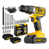 Furadeira Parafusadeira De Impacto 21v Com 2 Baterias Velocidade Ajustável 3 8 10mm Maleta E Acessorios Profissional The Black Tools