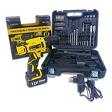 Furadeira Parafusadeira Impacto 12v Sem Fio Kit 54 Peças