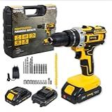 Furadeira Parafusadeira Impacto SparkBr AMG-PR01 21V 26 Acessorios 2 Baterias Cm LED Maleta Profissional Recarregável