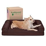 Furhaven Cama Ortopédica Para Cães Médios Pequenos Com Almofadas Removíveis E Capa Lavável Para Cães De Até 16 Kg Sofá Acolchoado Café Média