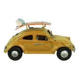 Fusca Em Latão Com Prancha De Surf Miniatura Vintage Coleção