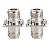 Futheda 2 Peças Conector N Fêmea Para N Fêmea 4 Furos Flange Montagem Em Painel Adaptador Coaxial Compatível Com Roteador De Rádio Amador WiFi Antena Amplificador De Sinal Antena Cabo De Extensão Sem