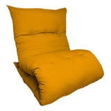 Futon Colchonete Dobrável Decorativo Colchão Solteiro Macio Cor Mostarda