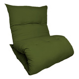 Futon Colchonete Dobrável Decorativo Colchão Solteiro Macio Cor Verde musgo