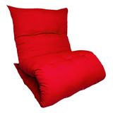 Futon Colchonete Dobrável Decorativo Colchão Solteiro Macio Cor Vermelho