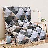 Futon Dobrável De Espuma Solteiro Geométrico Cinza BF Colchões 