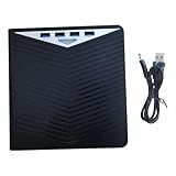 FVDPWYE Gravador De DVD Externo- Gravador- Velocidade De Leitura Robusta- DVD 8x- CD 24x- Multifuncional- Portátil- Profissional- Preto- Duplicador E Gravador