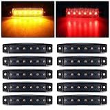 FXC Luz LED Fumê Com 6 Luzes Indicadoras Dianteiras E Traseiras Para Caminhão Carro ônibus Trailer Van Caravana Barco Lanterna Traseira De Parada De Freio 12 V 5 âmbar 5 Vermelhos 