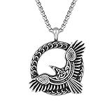 FYNSBLE Colar Masculino De Corvo Viking De Aço Inoxidável 316L Pingente De Corvo Prata Ouro Nórdico Amuleto Odin Talismã Joia De Presente Para Homens Metal Sem Pedra Preciosa