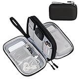 FYY Organizador Eletrônico Bolsa Organizadora De Cabo De Viagem Bolsa De Acessórios Eletrônicos Bolsa De Transporte Portátil Impermeável De Camadas Duplas Bolsa De Armazenamento Tamanho Médio Preto