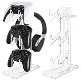 FYY Suporte Para Controle De Jogo De 3 Níveis Suporte Universal Para Fone De Ouvido Suporte De Exibição De Controle De Acrílico Transparente Compatível Com Nintendo Switch Xbox PS5 PS4 Suportes De