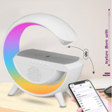 G Speaker Luminaria Rgb Relogio Caixa Som Carregador Indução Cúpula Branco Estrutura Branco 110v 220v