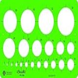 Gabarito Desetec Circulografo Em Milímetros 22 Círculos De 1 à 35 Mm 4364 Trident Verde 16 5 X 10 Cm