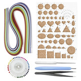 Gabarito Régua Molde Esteca Agulhão Quilling 600 Tiras Papel