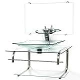 GABINETE 40CM DE VIDRO INOX CUBA QUADRADA INCOLOR