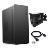 Gabinete Alltek Com Fonte 200w cabo s fan Micro atx itx Cor Preto