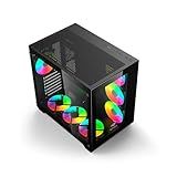 Gabinete AQUARIUS Gamer C3Tech MT G910BK Preto Frontal E Lateral De Vidro Temperado USB 2 0 3 0 Conector P2 Para Audio E Para Microfone Suporta Até 10 Coolers Fan Filtro Anti Poeira