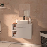 Gabinete Armário Banheiro Com Espelho Cuba 60cm Itália Msqd Cor Da Pia Branca Cor Do Móvel Branco Barbaresco Prado