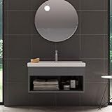 Gabinete Com Cuba Para Banheiro 100 MDF Gianduia Lilies Móveis