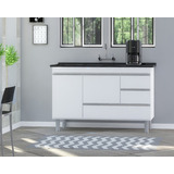 Gabinete Cozinha Luxo 1 20m Puxador Alumínio Cor Branco