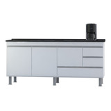 Gabinete Cozinha Luxo 1 60m Puxador Alumínio